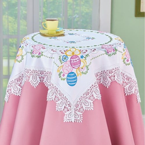 Embroidered Easter Eggs and Flowers Lace Table LinensSquare Walmart