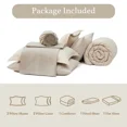 thumbnail image 2 of Catami 7-piece Bed in a Bag Comforter Set with Sheets,Beige,Queen, 2 of 8