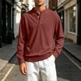thumbnail image 6 of ZyeKqe Long Sleeve Tops for Men Corduroy Button Front Crewneck Pullover Golf Office Work Business Casual Shirts, 6 of 7
