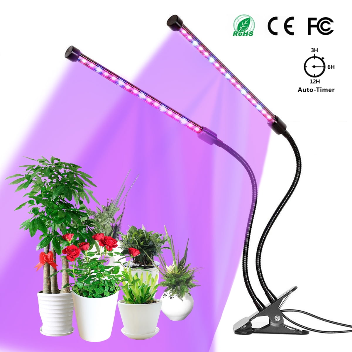 YUNLIGHTS Plant Grow Light 2 Heads Timing LED Plant Grow YUNLIGHTS Plant Grow Light 2 Heads Timing LED Plant Grow