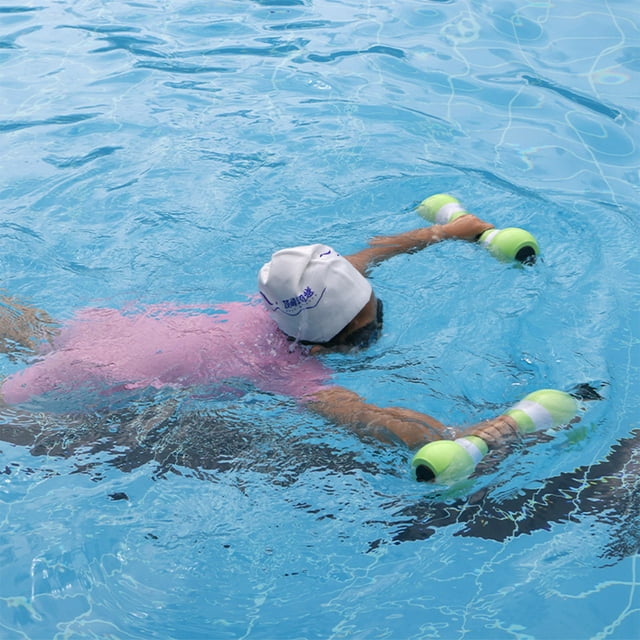 Ejercicio acuático con mancuernas EVA Foam | Barras flotantes de agua para fitness en piscina, aeróbic acuático, yoga | Ligero, sin desvanecimiento, 1 par, 28x7cm – azul, amarillo, rosa, verde
