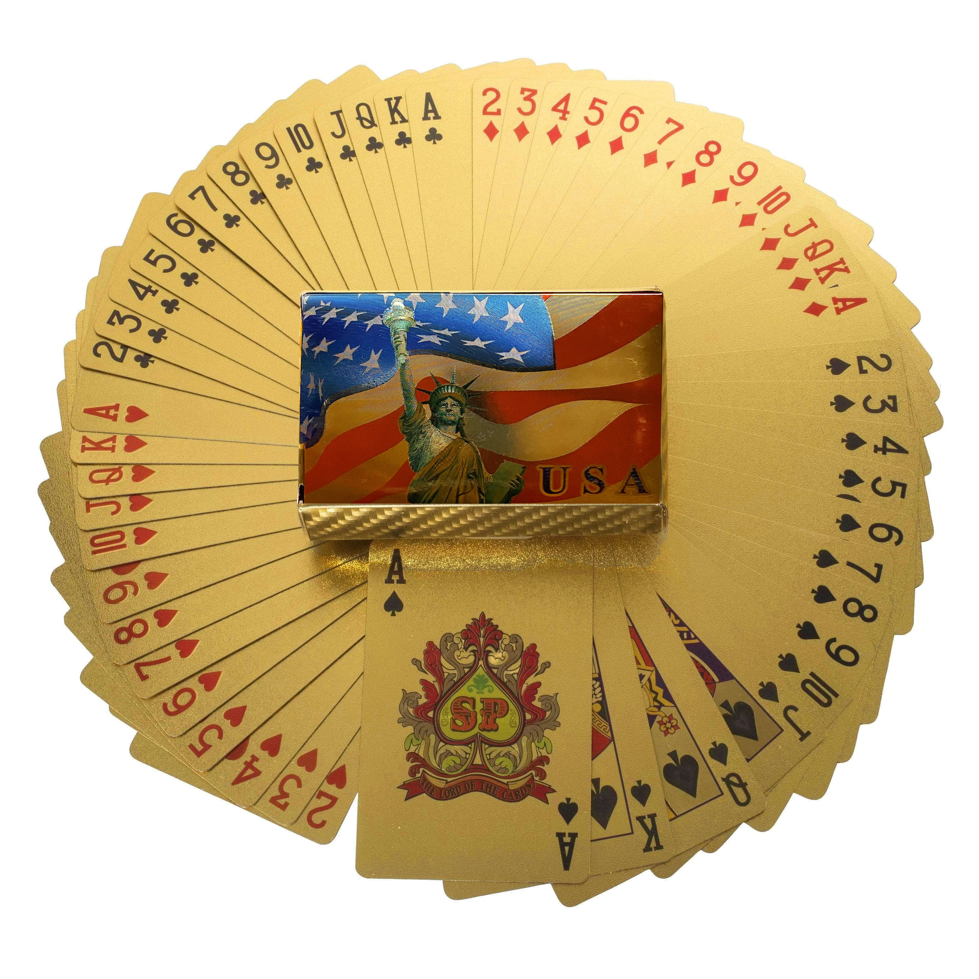 1 Deck Gold or Silver Playing Cards Certified 24k Foil