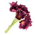 thumbnail image 3 of Flores artificiales para el hogar, oficina, simulación, decoración Floral, fiesta de boda, PU, ​​Flor falsa, rojo vino 10 Piezas Advancent HA000017-06B, 3 of 6