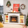 thumbnail image 5 of VINGLI 70'' Fireplace TV Stand for up to 80 inch TVs, Electric Fireplace with Mantel, Modern Entertainment Center with LED Light, TV Console Table with Adjustable Shelves, Living Room ＆ Bedroom, 5 of 8