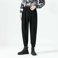 thumbnail image 1 of FcBaudy Pantalon Long Homme Couleur Unie Jambe Liée Pantalon Costume Pantalon Homme Polyester, 1 of 9