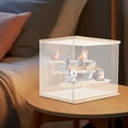 thumbnail image 4 of YIYIBYUS Solid Wood 4-Tier Clear Display Case PS Display Storage Box Lightweight Countertop Display Box for Places Where Figurines and Collectibles Are Displayed 11.81*9.45*10.24in, 4 of 19