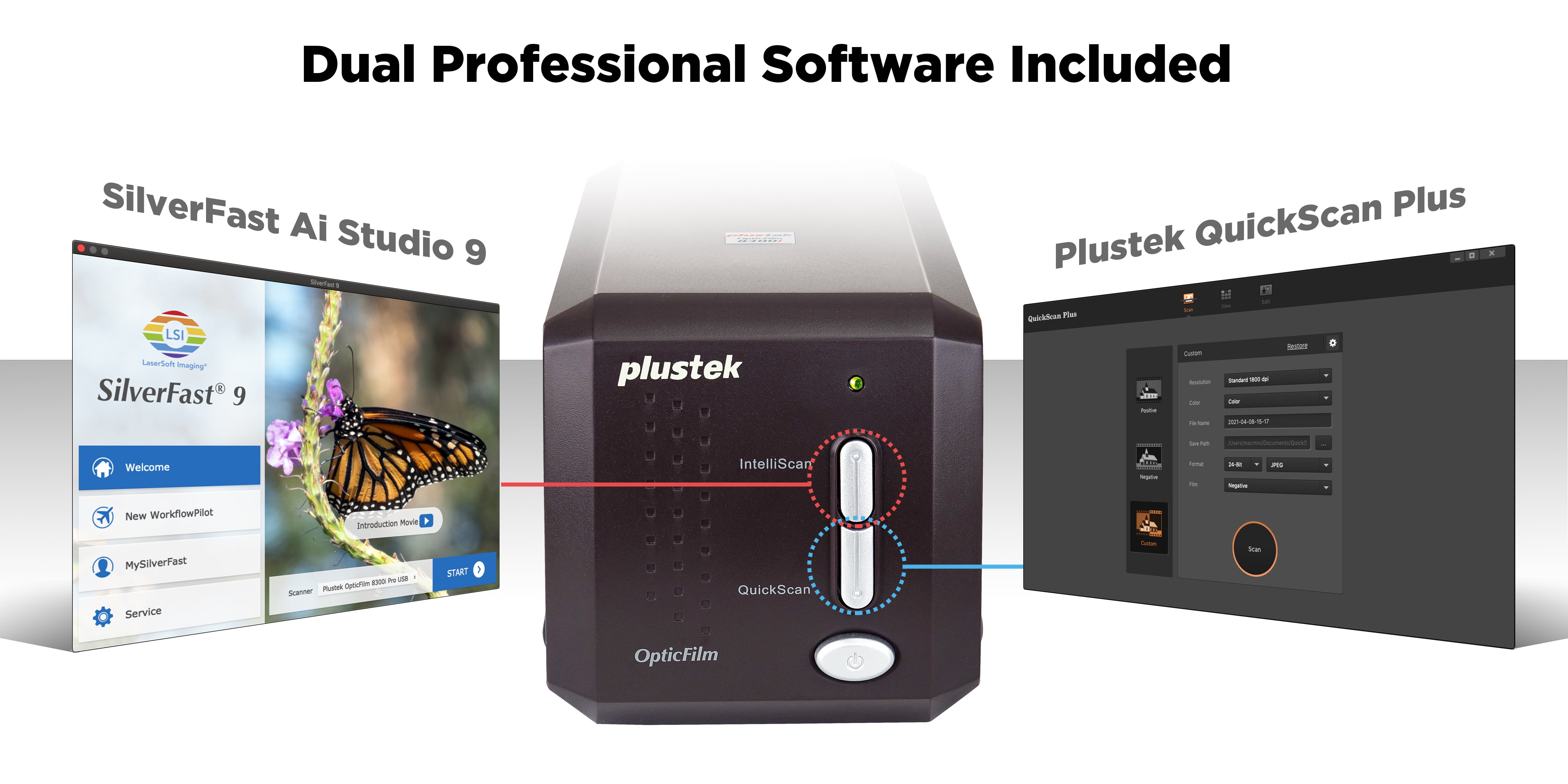 Plustek OpticFilm 8300i Ai - Converts 35mm Film & Slide to Plustek OpticFilm 8300i Ai - Converts 35mm Film & Slide to