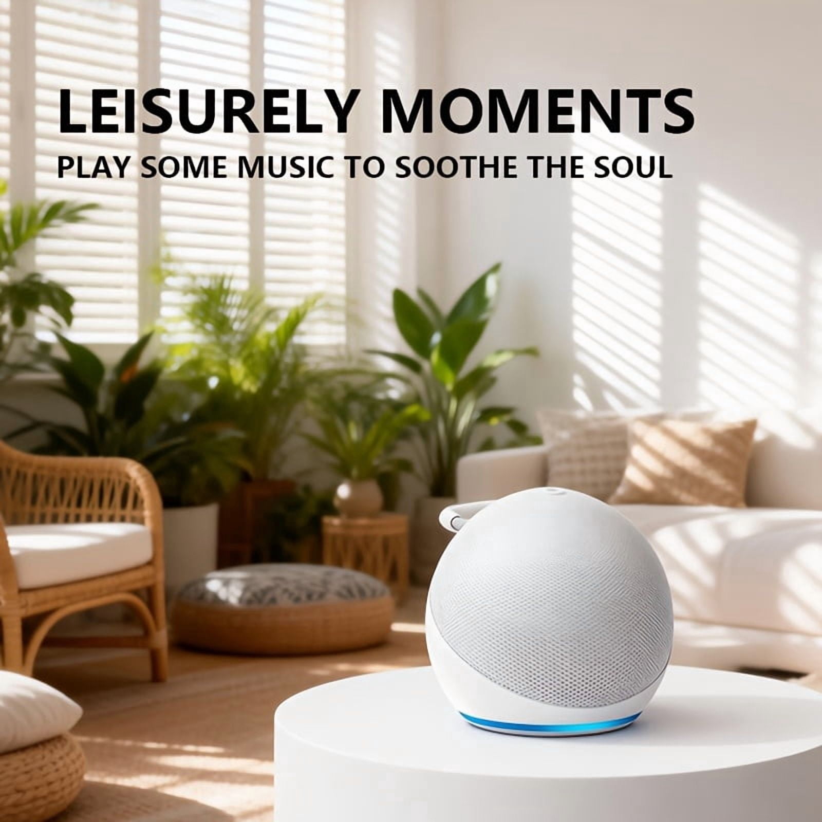 5th Generation Alexa smart Speaker with RGB Lighting & Wireless Subwoofer Base - Portable Dot Speaker Compatible for Echo, Stereo Sound System for, Desktop, TV Audio, Available in 3 Colors