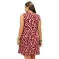 thumbnail image 6 of LANREMON Womens Dresses Plus Size Summer Beach Sundresses Scoop Neck Sleeveless Floral Print Mini Dresses with Pockets 3XL, 6 of 9
