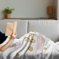 thumbnail image 3 of Oh Baby Soft Flannel Fleece Throw Blanket, Calligraphy Art Oh Baby Saying with Abstract Stars and Dots Image, Cozy Plush for Indoor and Outdoor Use, 60" x 80", Pale Coffee Black, by Ambesonne, 3 of 5