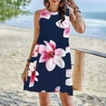 thumbnail image 2 of Ruyang Summer Casual Dresses for Women Sleeveless Midi Dress Swing Tank Sundress Pleated Tshirt Dress with Pockets Floral Beach Dresses for Women, 2 of 4