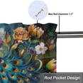 thumbnail image 5 of Peacock Kitchen Valance Curtains Watercolor Peacock Feather Animal Flowers Window Valance for Living Room Bedroom, Kitchen Valance Rod Pocket Window Decor Curtain 54 by 18 in, 1 Panel, 5 of 6