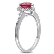 Everly Womens Created Ruby Sterling Silver Ring