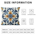 thumbnail image 5 of Nawypu  Blue Gold Flower Decorative Throw Pillow Covers Durable Fabric Two Sides Pattern Pillowcase Hidden Zipper Closure for Couch Sofa Patio, 5 of 5