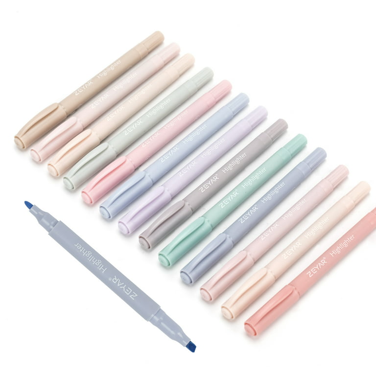 12 PCS/Set Non Bleed Pastel Highlighters Pen Markers