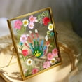 thumbnail image 3 of COM1950s Picture Frame Ornament, Glass Picture Frame, Handmade Diy Dried Flowers Specimen Metal Glass Photo Frame Embossed Parent Child Handprints Simples Picture Frame Ornaments, Unique Picture Frame, 3 of 6