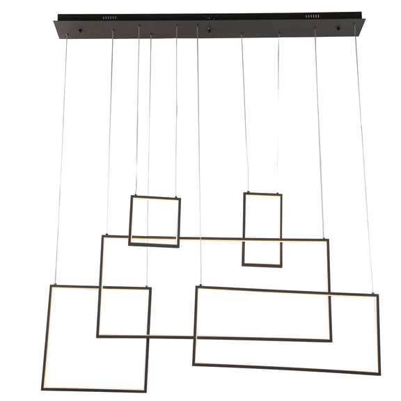 Bethel A SATIN COFFEE ALUMINUM FRAME LED BOX LIGHTS FLUSHED TO A RECTANGULAR CANOPY