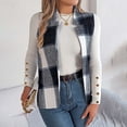 thumbnail image 5 of MexChoioe Womens Plaid Vest Lapel Collar Open Front Sleeveless Wool Blend Casual Outer Gilet for Womens, 5 of 7