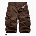 thumbnail image 3 of Pantalones cortos holgados informales de verano para hombre, talla grande, capri con múltiples bolsillos y sin cinturón, 3 of 5