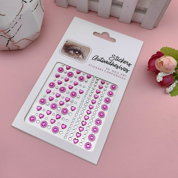 Pegatinas de maquillaje de ojos Pegatinas de diamantes para ojos Decoración facial Joyas de maquillaje de ojos de perla Pegatinas de diamantes de imitación para escenario infantil