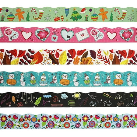 Classroom Bulletin Board Borders (6 Pack), 6 Assorted Designs - Walmart ...