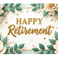 thumbnail image 3 of Floral Design Retirement Banner Decorative Leaves Happy Retirement Celebration Backdrop for Party Indoor Outdoor Decoration, 3 of 7