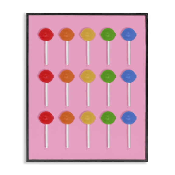 Stupell Industries Colorful Lollipop Grid Black Framed Giclee Art, design by LISH Creative