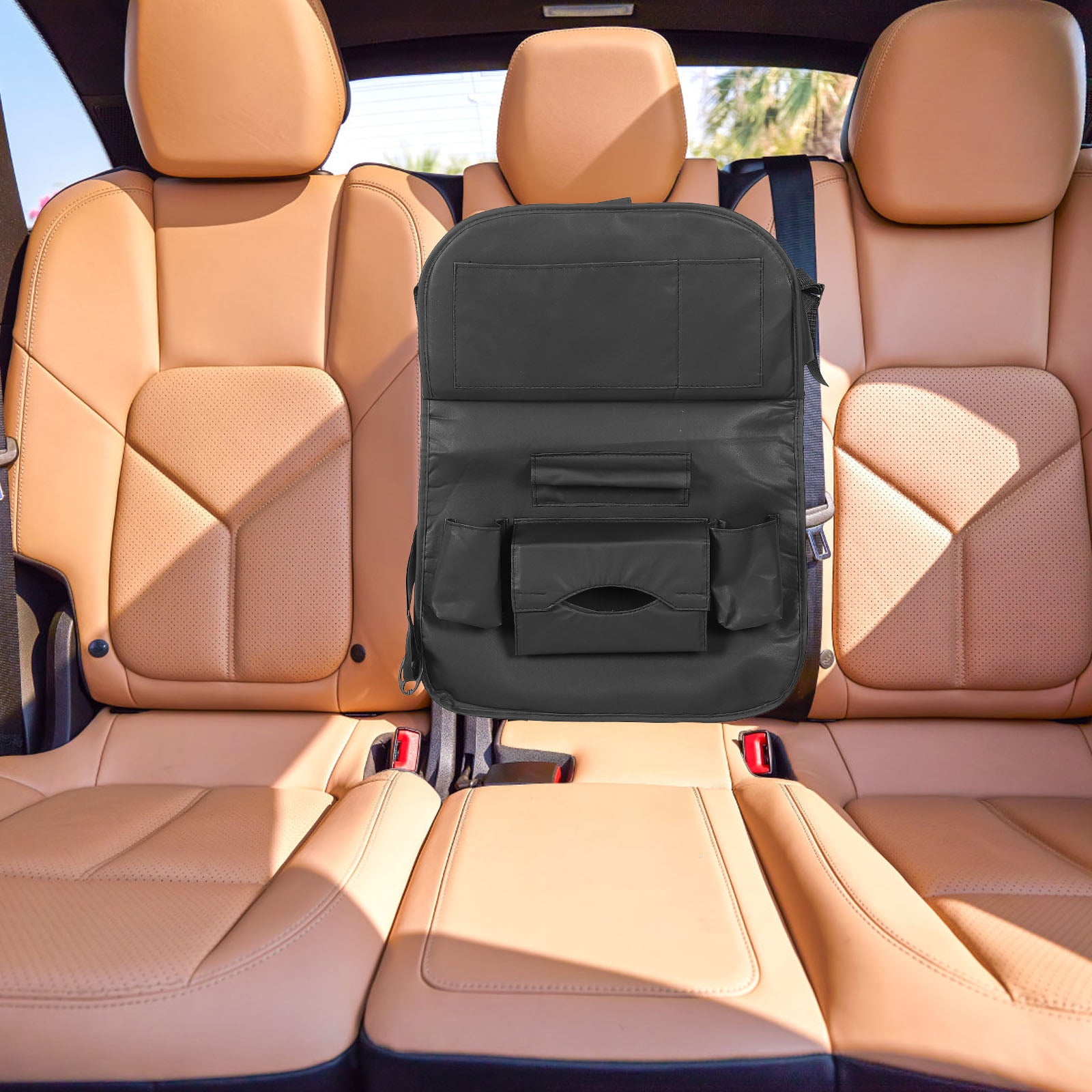BERTDOMD Car Backseat Organizer with Tray and Storage Compartments, Travel Table Tray for Kids and Trips