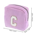 thumbnail image 2 of Unique Bargains 1 Pc Letter C Pattern Makeup Bag for Travel Pink Purple Corduroy, 2 of 6