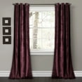 thumbnail image 1 of Lush Decor Prima Velvet Curtains Color Block Room Darkening Window Panel Set for Living, Dining, Bedroom (Pair), 95" L, Plum, 1 of 6
