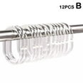 thumbnail image 5 of 12 X SHOWER CURTAIN PLASTIC HOOKS Set Rings C Shape Clear Black V1C2 Bath6s T0V, 5 of 8
