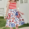 thumbnail image 3 of Odeerbi Niñas Día de La Independencia Vestido de Deslizamiento En Capas de Línea de Verano Patriótico Estrella Raya Vestido de Correa Casual, 3 of 9