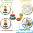 thumbnail image 2 of Hape: Mr. Frog Stacking Rings - 5 Stacker Rings On A Wobbling Base, Colorful Animal Stack & Play Toy, Rattle, Sorting & Assembly, Baby Toddler Ages 1+, 2 of 11