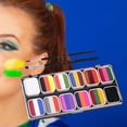 thumbnail image 1 of Pintura facial y corporal Perfecl con 2 pinceles 12 colores para niños y adultos, 1 of 8