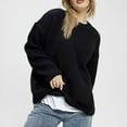 thumbnail image 5 of biudgviw Sweater for Women Winter Warm Round Neck Long Sleeve Pullover Shirts Soft Baggy Knitted Sweater Tops, 5 of 6