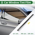 thumbnail image 3 of Película de tinte para ventanas de automóvil Universal Unique Bargains, película de privacidad Nano Cerámica PET 1 Pc 14% VLT Negro Cromado 20 pies x 20 pulgadas, 3 of 8