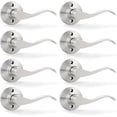 thumbnail image 1 of Satin Nickel Door Handle Interior Brushed Nickel Passage Door Lever for Hall and Closet Keyless Door Lock Set Reversible for Left Right Sided Doors Leverset Handleset, 1 of 6