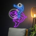 thumbnail image 3 of Handmadetneonsign Astronaut Riding Shark Neon Sign, Shark Astronaut Led Sign, Spaceman Shark Led, 3 of 5