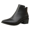 thumbnail image 1 of NECHOLOGY Botas Mujer Zapatos Botines para mujer Botas de tobillo informales para mujer, botas , cremalleras laterales de Color sólido, tacones gruesos, botas de moda a la moda (Black, 8.5), 1 of 6