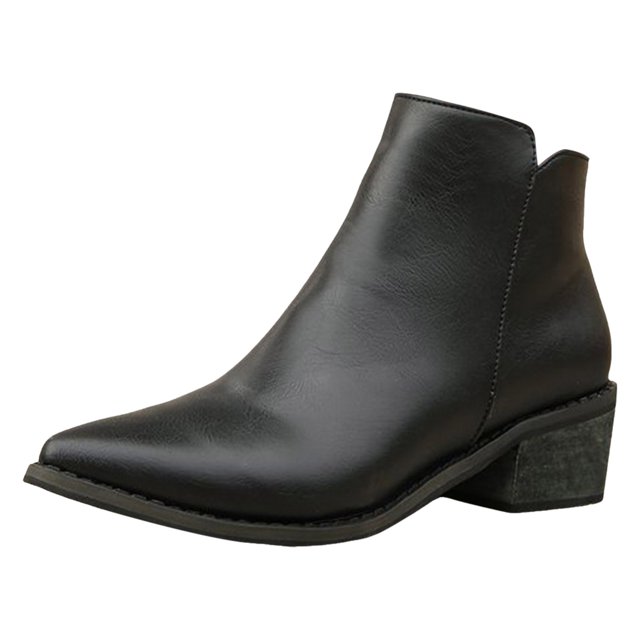 NECHOLOGY Botas Mujer Zapatos Botines para mujer Botas de tobillo informales para mujer, botas , cremalleras laterales de Color sólido, tacones gruesos, botas de moda a la moda (Black, 8.5)