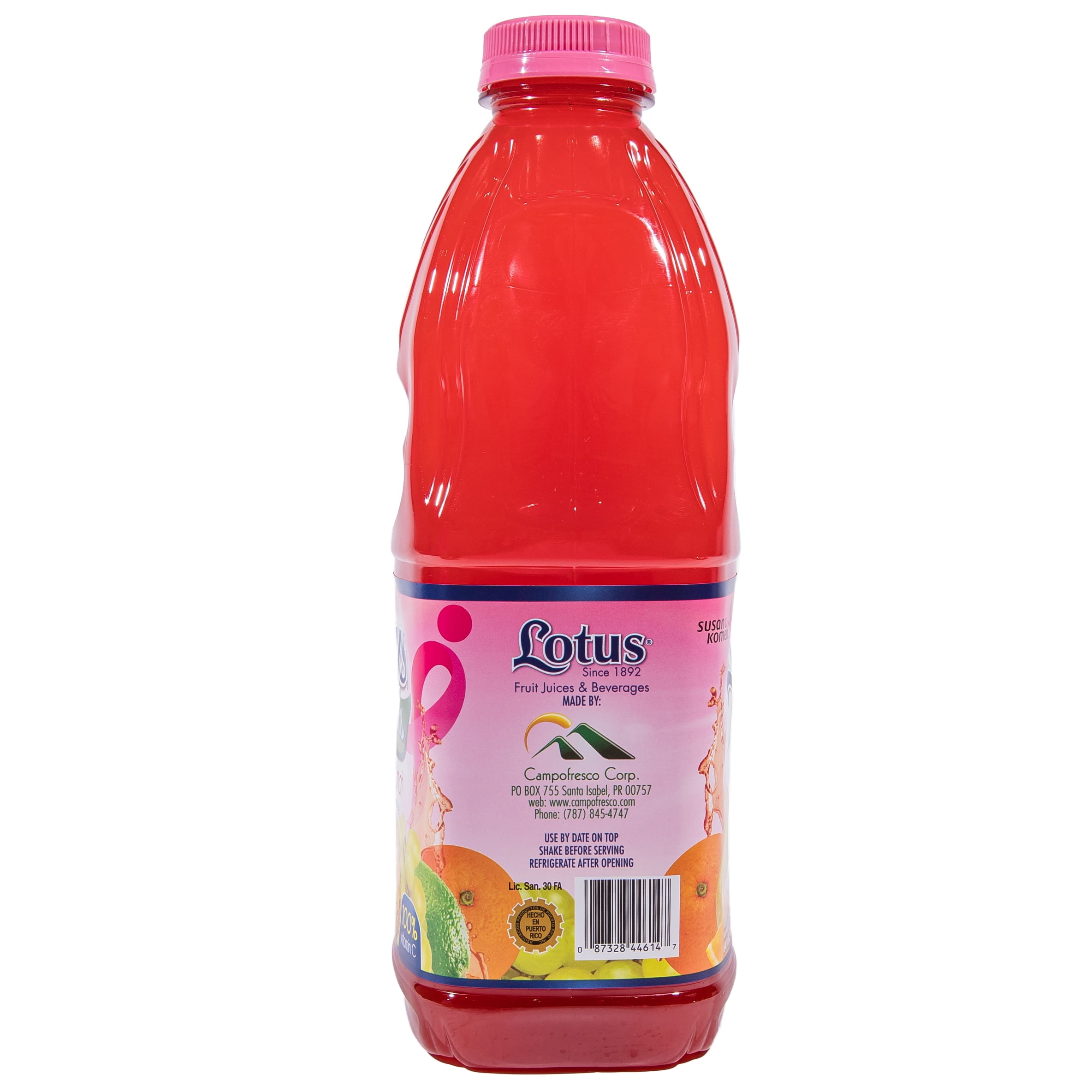 Lotus Tropipunch Cocktails Juice Beverage, 100% Vitamin C, Plastic Bottle 64 fl oz