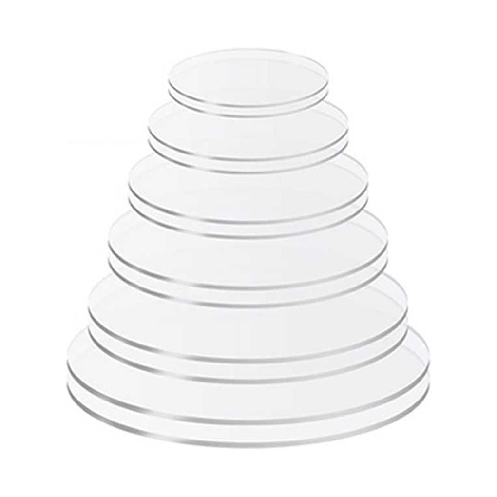 DTOWER 2 Pieces Acrylic Cake Disk Portable Washable Transparent