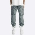 thumbnail image 5 of Bwdbhd Men Jeans Pants Mid Waist Graphic Street Cargo Pants Men's Regular Fit Comfort Waist Jean Gray,S, 5 of 5