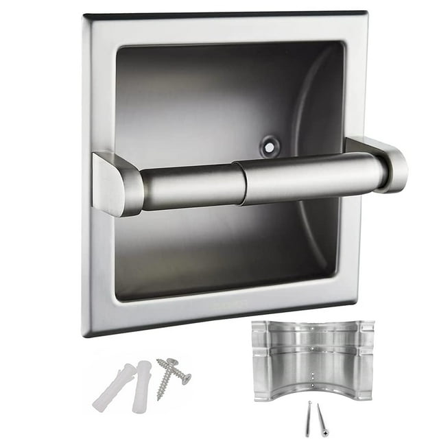 YHDSN Recessed Toilet Paper Holder Brushed Nickel, Contemporary Hotel