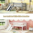 thumbnail image 5 of Bellemave Twin Size Low Loft Bed Frame with Slide and Ladder Low Bed Frame With Roof and Guardrails Junior Loft Bed Solid Wood Bed, No Box Spring Needed, White, 5 of 11