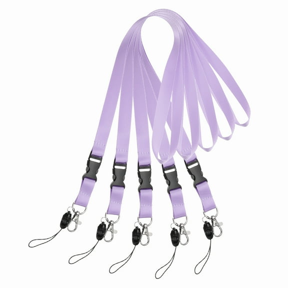 Uxcell 5 Pack Light Purple Lanyards for Keys, Breakaway Lanyard for Men and ID Badges Holder