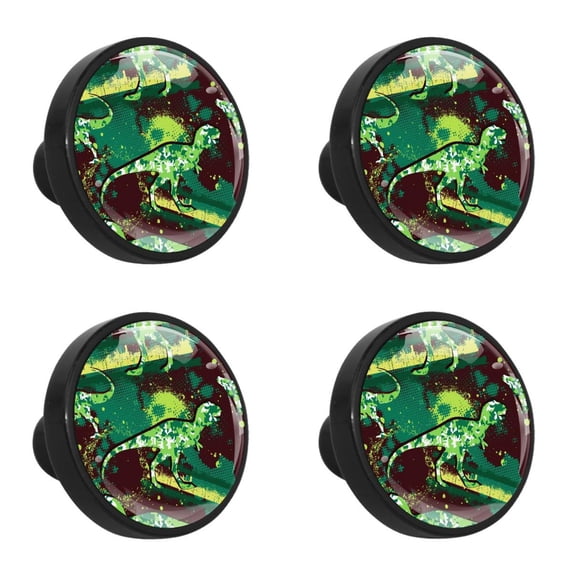 4 Pcs Dinosaur Knobs for Kitchen Cabinet Cupboard Dresser Bookcase Drawer Pulls Handles Round Home Decor