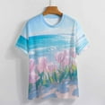 thumbnail image 3 of Vibe Blooming Tulips Women's Short Sleeve Tops Casual Blouses T Shirt, 3 of 6