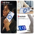 thumbnail image 4 of Allytechgroup Clear Magnetic Case for Apple iPhone 16, iPhone 16 Case for Women Men, Compatible with Magsafe & Car Mount Ring Holder Kickstand Drop Proof Anti-Yellowing Cover, Blue, 4 of 9