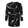 thumbnail image 5 of Holiday Gifts! Titcea Christmas Shirts for Women 3/4 Sleeve Crewneck Cute Christmas Print Pullover Sweaters 2024 Loose Comfort Casual Tops, 5 of 5